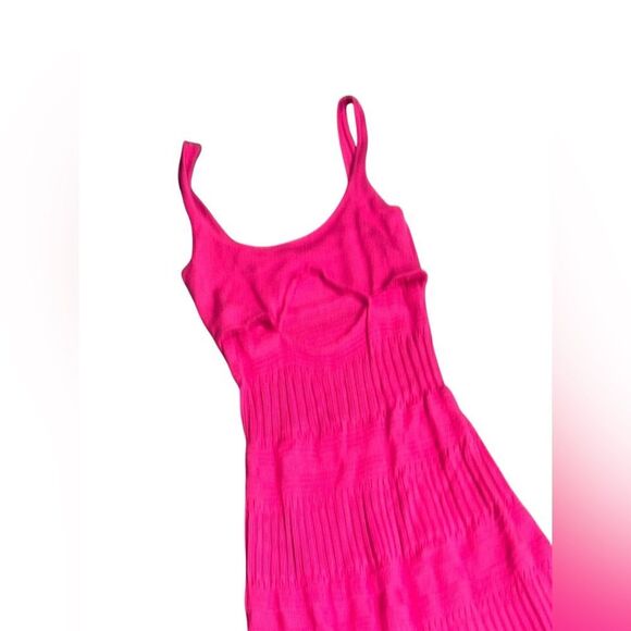 LOVERS +  FRIENDS X REVOLVE Tayla Pointelle Maxi Dress in Hot Pink sz xxs - Picture 4 of 10